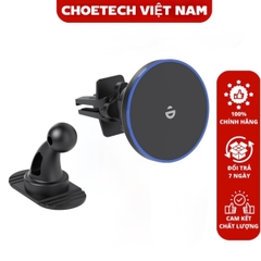 Bộ giá đỡ điện thoại Magsafe 2 in 1 dùng trên ô tô Choetech T208-F sạc nhanh 15W (Hàng chính hãng)