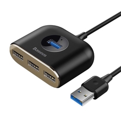 Bộ Hub chia cổng USB Baseus Square Round 4 in 1 (USB 3.0 to USB3.0*1+USB2.0*3 Smart Adapter)