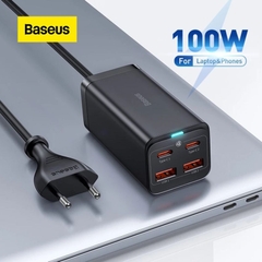 Bộ sạc nhanh Baseus GaN3 Pro Desktop Fast Charger 2U+2C 100W EU cho laptop, điện thoại