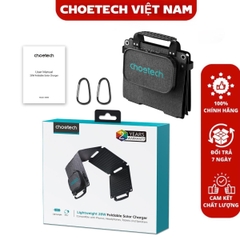 Bộ sạc năng lượng mặt trời di động công suất 28w Choetech SC005-V5 có thể gấp gọn (Hàng chính hãng)