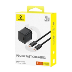 Bộ Sạc Nhanh 20W Baseus GaN5S 1C (Kèm Cáp C to C 100W Dynamic 3 Series)