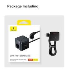 Bộ sạc nhanh 30W Baseus PowerCombo Cube Power Strip 3AC+2U+2C with 1.5m Power Cord