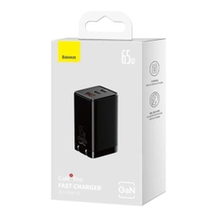 Bộ Sạc Nhanh Baseus GaN5 Pro Fast Charger 65W (Type Cx2 + USB, PD3.0/PPS/QC4.0/SCP/FCP Multi Quick Charge Protocol, New Upgrade Technology)- CCGP