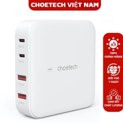 Bộ sạc siêu nhanh GAN PD 100W (2* PD+ 2* USB A) Choetech PD8008- Hàng chính hãng