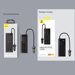 Bộ tẩu sạc tích hợp biến áp DC to AC 220V Baseus Power Inverter Pro 150W CGNB020101