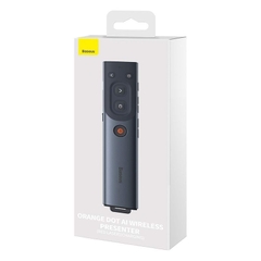 Bút Trình Chiếu Thông Minh Baseus Orange Dot AI Wireless Presenter (Sử Dụng Với Màn Hình TV & Nhận Diện Giọng Nói - 100m. 2.4GHz AI USB/Type C Receiver, Wireless Remote Control, Red Laser Pointer/Presenter)- BS-OH085