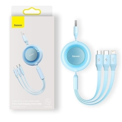 Cáp Sạc Dây Rút 3 IN1 USB to M+L+C 3.5A Baseus Bright Mirror 2 Series Retractable 3-in-1 Fast Charging Data Cable dài 1.1m- CAMJ