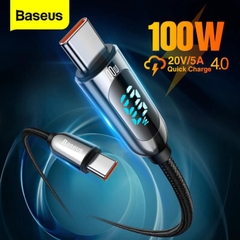 Cáp sạc nhanh Type C to type C 100W Baseus Display Fast Charging Data Cable (100W, 20V / 5A, 480Mbps, LED indicator, E-marker chip, QC/PD Quick charge cable)