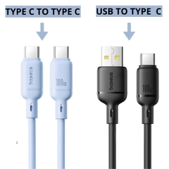 Cáp Sạc Nhanh Baseus Silky Series USB A to Type C 100W hoặc Type C to Type C 100W (480Mbps)