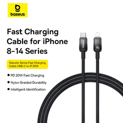 Cáp sạc nhanh Type C to Lightning 20W Baseus Discolor Series Fast Charging Data Cable