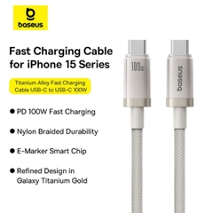 Cáp sạc nhanh Type-C to Type-C Baseus Titanium Alloy Fast Charging Cable 100W (480Mbps)
