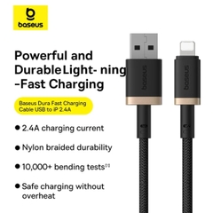 Cáp sạc nhanh usb to ligtning 2.4a Baseus dura series fast charging cable