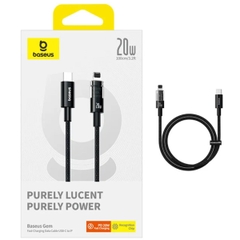 Cáp sạc nhanh và truyền dữ liệu Type C to Lightning 20W Baseus Gem Charging Cable dài 1M và 2M