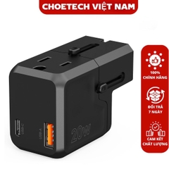 Củ sạc du lịch đa năng 20w Choetech PD6043- Hàng chính hãng