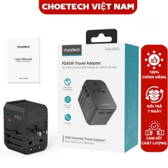 Củ sạc du lịch đa năng 45W Choetech PD6045- Hàng chính hãng
