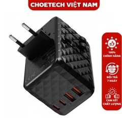 Củ sạc du lịch đa năng Gan 100W Choetech PD6028 (2 USB C+ 2 USB A)- Hàng chính hãng