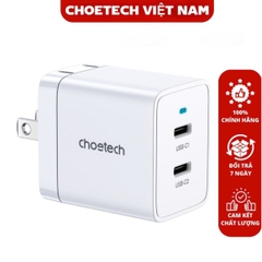 Củ sạc nhanh Choetech Q5006 2 cổng Type C 40w (Hàng chính hãng)