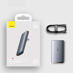 Củ Sạc Nhanh GaN5 Baseus GaN5 Pro Ultra-Slim Fast Charger C+U 65W (Kèm cáp C to C 1m) CCGP150013