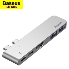 Bộ Hub chuyển đổi 5 trong 1 dành cho Macbook Pro (Thunderbolt 3/ Dual Type C to USB 3.0/ HDMI/ Type C Female HUB Converter)