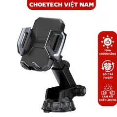 Giá đỡ điện thoại kiêm sạc không dây 10W Choetech T521-S dùng trên ô tô (Hàng chính hãng)
