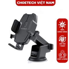 Giá đỡ điện thoại ô tô Choetech H043 xoay 360 độ kẹp chắc chắn gắn taplo hoặc kính lái (Hàng chính hãng)