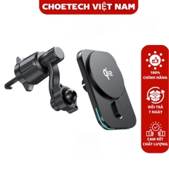 Giá đỡ sạc không dây trên ô tô Choetech T231 công suất 15w chuẩn Qi2 xoay 360 độ có tản nhiệt (Hàng chính hãng)