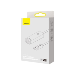 Hub Chuyển Đổi Kết Nối USB/ Type C to LAN RJ-45 Baseus Lite Series Ethernet Adapter (100Mbps/1000Mbps, Aluminum Alloy, USB/ Type C to LAN Port) WKQX000001