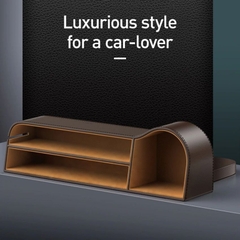 Khay chứa đồ tiện dụng dùng trên xe hơi CRCWH Baseus Elegant Car Storage Box (Leather + Flannelette, Storage Organizer)
