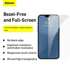 Kính cường lực tràn viền chống trầy, siêu bền Baseus 0.3mm Full-glass Tempered Glass Film cho iPhone