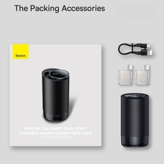 Máy khuếch tán tinh dầu Baseus Wisdom Car Smart Dual-port Atomized Aromatherapy Diffuser (Cup Holder Version) CNZX050001