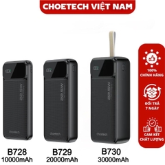 Pin dự phòng sạc nhanh 22.5W Choetech B728/ B729/ B730 dung lượng 10000mAh, 20000mAh, 30000mAh (Hàng chính hãng)