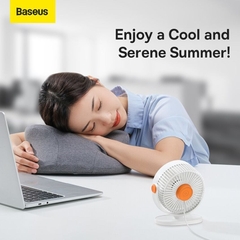 Quạt Mini Để Bàn ACYY000003 Baseus Serenity Desktop Fan (USB/ 2000mAh, Nhỏ gọn Di Động, Có Thể Điều Chỉnh tốc Độ)