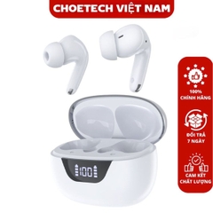 Tai nghe Bluetooth chống ồn kép ENC+ANC Choetech BH-T60 có màn hình LED hiển thị pin (Hàng chính hãng)
