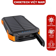 Pin Sạc Dự Phòng Năng Lượng Mặt Trời Tích Hợp Sạc không Dây thương hiệu Choetech mã B659 dung lượng 10.000mAh (HÀNG CHÍNH HÃNG)