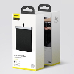 Túi chứa đồ tiện dụng gắn lưng ghế trên xe hơi Baseus Large Garbage Bag (Túi lớn, da PU, nắm đậy kim loại có nam châm)- CRLJD