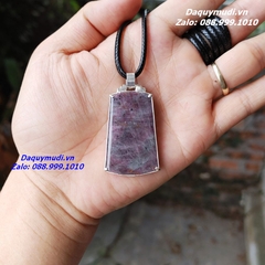 MẶT DÂY CHUYỀN ĐÁ RUBY TỰ NHIÊN  CÓ BỌC BẠC