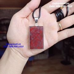 MẶT DÂY CHUYỀN VÔ SỰ BÀI ĐÁ MÀU ĐỎ - ĐÁ NGỌC BÍCH ĐỎ BỌC BẠC
