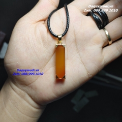 DÂY CHUYỀN VÔ SỰ BÀI ĐÁ MÃ NÃO VÀNG CAM TỰ NHIÊN - BỌC VÀNG 10K