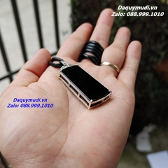 DÂY CHUYỀN NGỌC BÍCH MÀU ĐEN BỌC BẠC