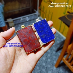 MẶT DÂY CHUYỀN NAM ĐÁ MÀU XANH DƯƠNG BỌC ĐỒNG VÀNG