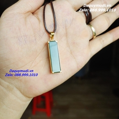 Mặt dây chuyền ngọc bích xanh bọc vàng