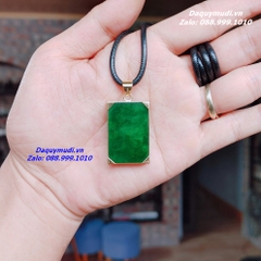 Mặt Dây Chuyền Ngọc Bích Xanh Bọc Vàng Cao Cấp