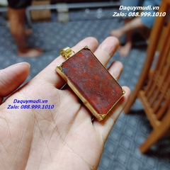 MẶT DÂY CHUYỀN ĐÁ NGỌC BÍCH ĐỎ BỌC ĐỒNG VÀNG