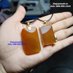 MẶT DÂY CHUYỀN VÔ SỰ BÀI ĐÁ MÃ NÃO VÀNG CAM TỰ NHIÊN