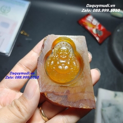 MẶT DÂY CHUYỀN PHẬT DI LẶC ĐÁ MÃ NÃO VÀNG CAM TỰ NHIÊN