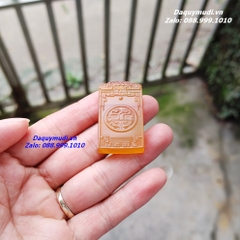 MẶT DÂY CHUYỀN VÔ SỰ BÀI KHẮC HOA VĂN CỔ ĐÁ MÃ NÃO VÀNG CAM TỰ NHIÊN