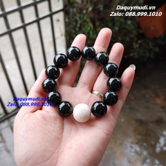 VÒNG TAY NGỌC BÍCH ĐEN TỰ NHIÊN 16MM