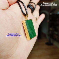 Mặt Dây Chuyền Ngọc Bích Xanh Bọc Vàng Cao Cấp