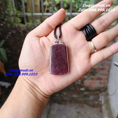 MẶT DÂY CHUYỀN ĐÁ RUBY TỰ NHIÊN  CÓ BỌC BẠC