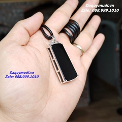 DÂY CHUYỀN NGỌC BÍCH MÀU ĐEN BỌC BẠC